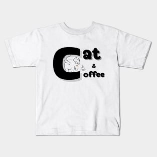 cat and coffee Kids T-Shirt